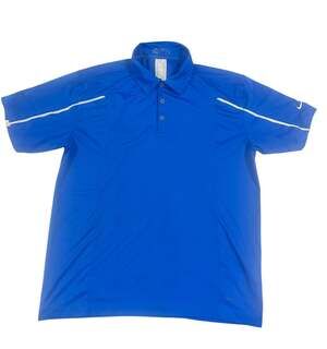 Nike Golf NikeFIT DRY Blue Polo Shirt with White Trim Piped Sleeves